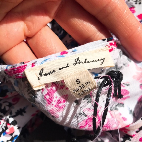 🦋🌸 JANE AND DELANCEY PINK BLACK FLORAL BLOUSE! - Picture 9 of 14